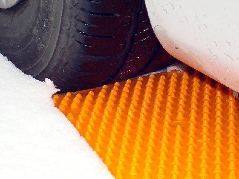 OUNAN Portable Tire Traction Mats - Two Emergency Tire Grip Aids Used To Get Your Car, Truck, Van or Fleet Vehicle Unstuck In Snow, Ice, Mud, And Sand - Orange, 2 Pack - Image 1
